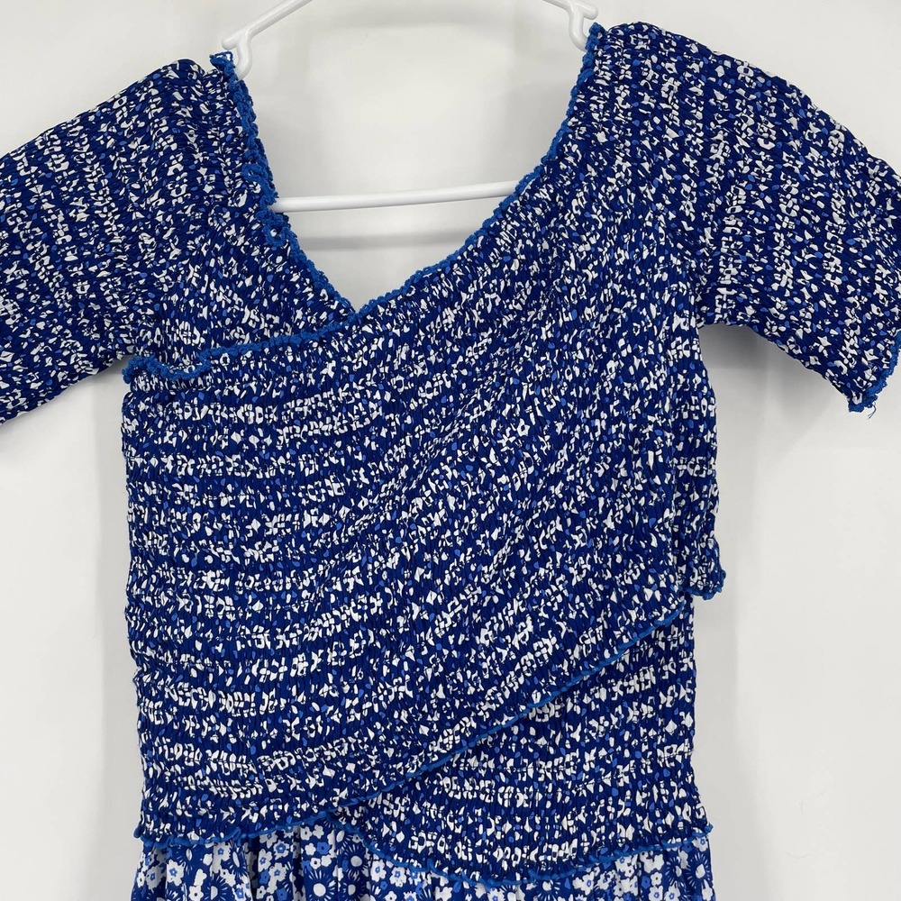 NWT Poupette St Barth Soledad Mini Dress Smocking Blue Antibes Size Medium - Picture 3 of 8